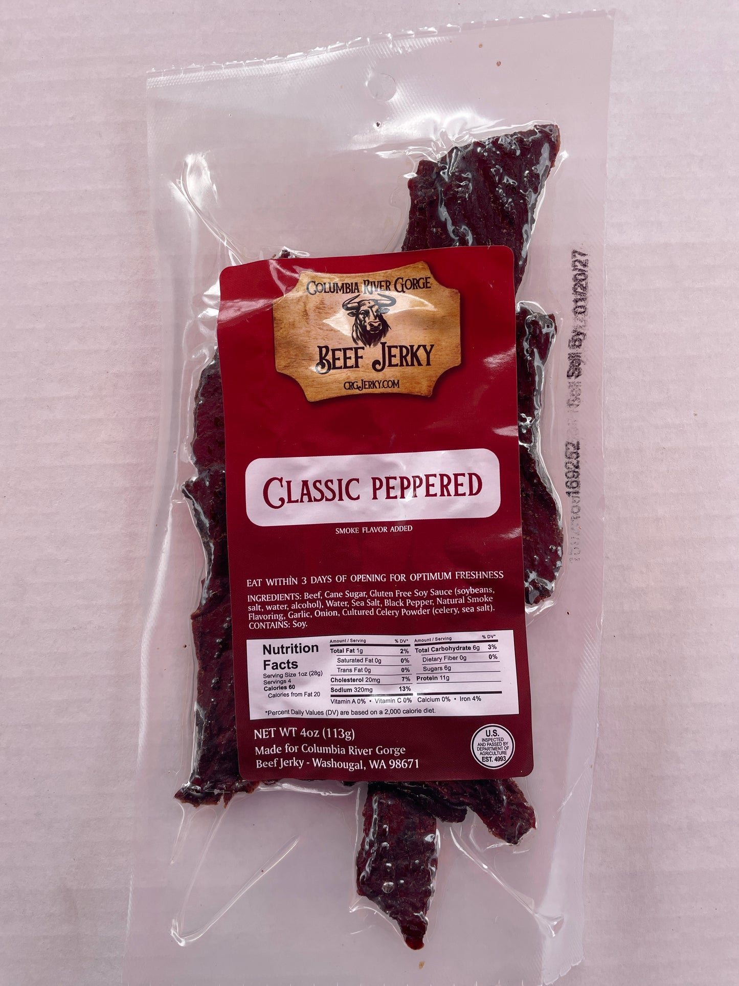 Classic Peppered Beef Jerky 4.0 oz