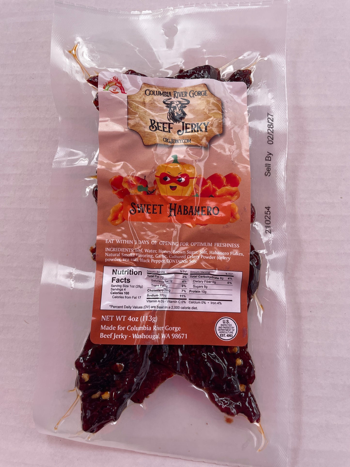 Sweet Habanero Beef Jerky 4.0oz